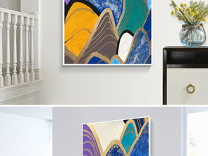 彩色鱗片歐式抽象后現(xiàn)代繪畫 新中式裝飾畫的設計與下載指南